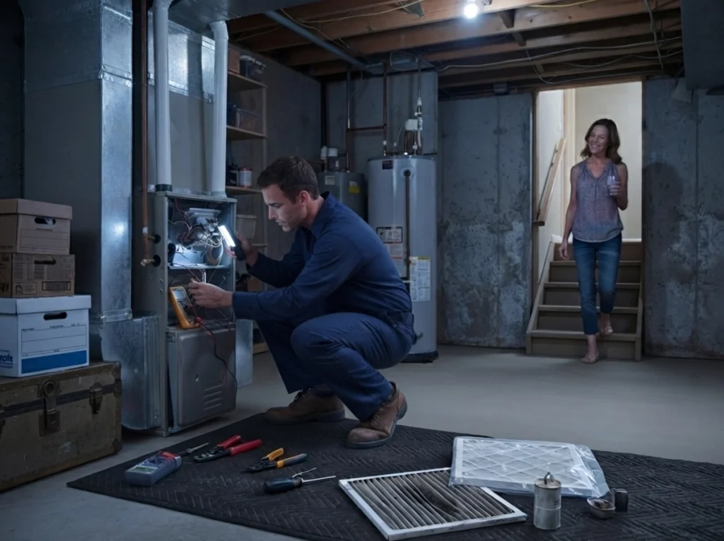 Early AC repair preventing a summer cooling breakdown